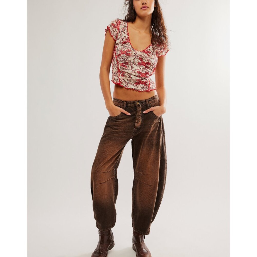 FREE PEOPLE Oh My Baby Tee / Sand Combo - Picture 3 of 5